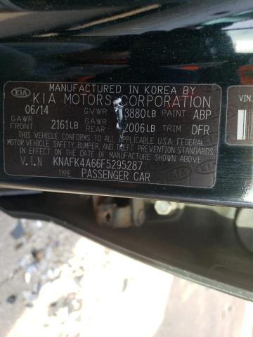 KNAFK4A66F5295287 - 2015 KIA FORTE LX BLACK photo 12