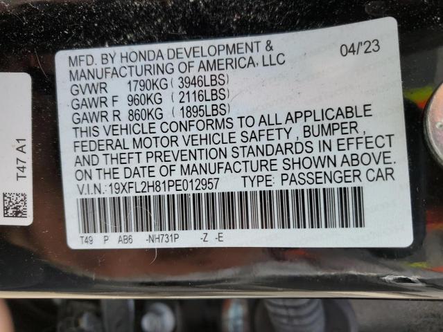 19XFL2H81PE012957 - 2023 HONDA CIVIC SPORT 黑色 照片 12