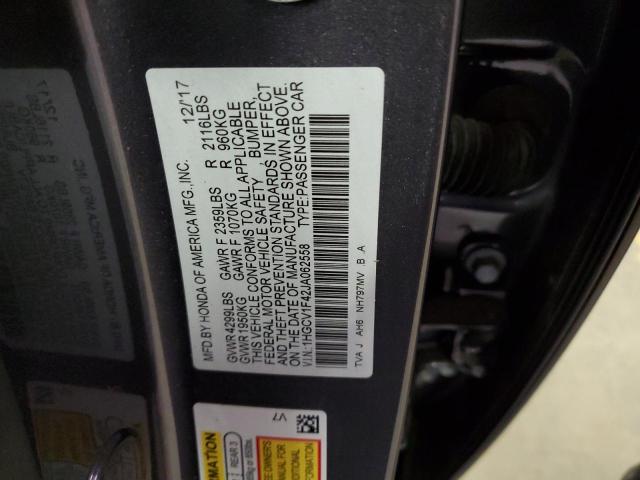 1HGCV1F42JA062558 - 2018 HONDA ACCORD EX GRAY photo 12