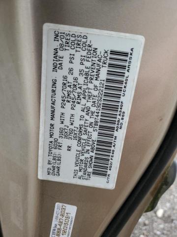 5TBBT44192S222121 - 2002 TOYOTA TUNDRA ACCESS CAB ბეჟი ფოტო 12