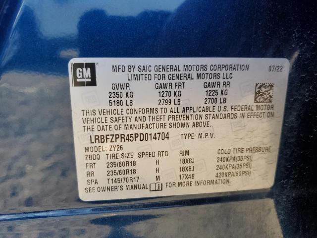LRBFZPR45PD014704 - 2023 BUICK ENVISION ESSENCE ლურჯი ფოტო 13