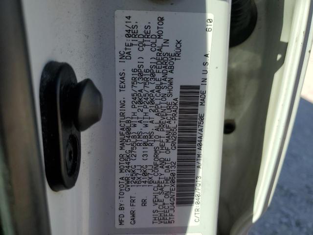 5TFJU4GN7EX060132 - 2014 TOYOTA TACOMA DOUBLE CAB PRERUNNER WHITE photo 13