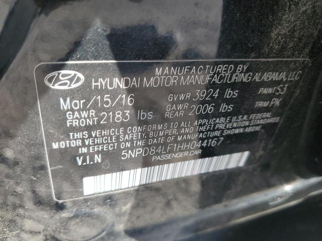 5NPD84LF1HH044167 - 2017 HYUNDAI ELANTRA SE BLACK photo 12