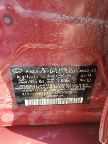 5NPEB4AC2DH793908 - 2013 HYUNDAI SONATA GLS RED photo 12