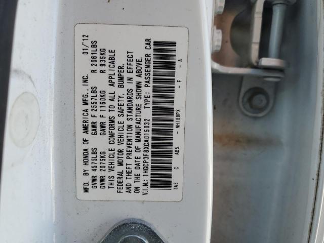 1HGCP3F8XCA015032 - 2012 HONDA ACCORD EXL WHITE photo 13