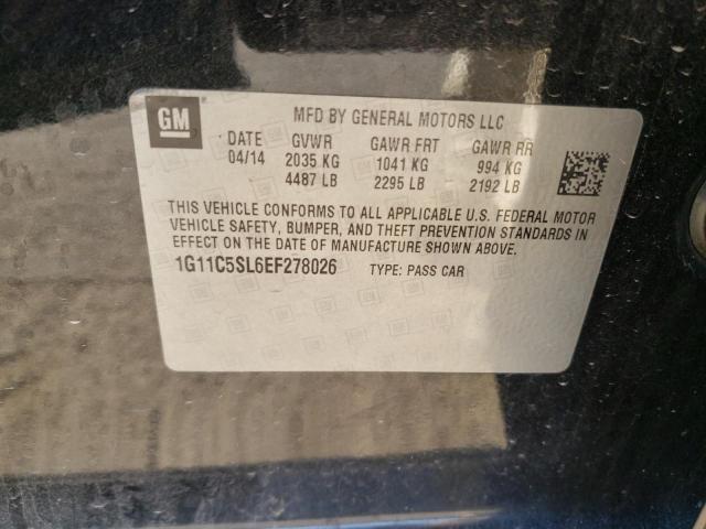 1G11C5SL6EF278026 - 2014 CHEVROLET MALIBU 1LT CHARCOAL photo 12