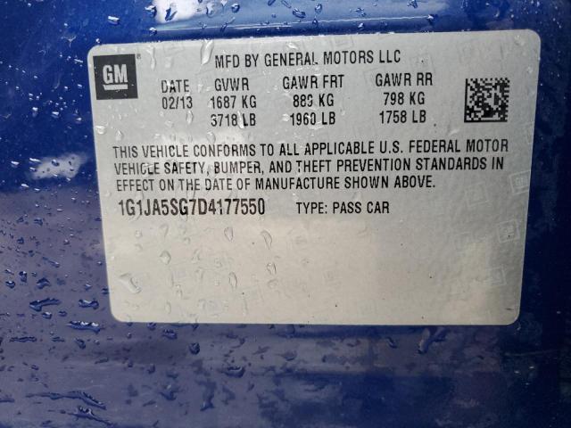 1G1JA5SG7D4177550 - 2013 CHEVROLET SONIC LS 蓝色 照片 12