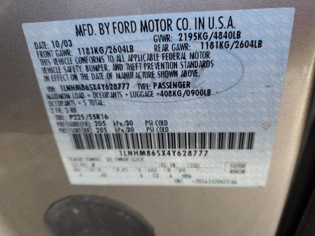 1LNHM86SX4Y628777 - 2004 LINCOLN LS 银色 照片 12