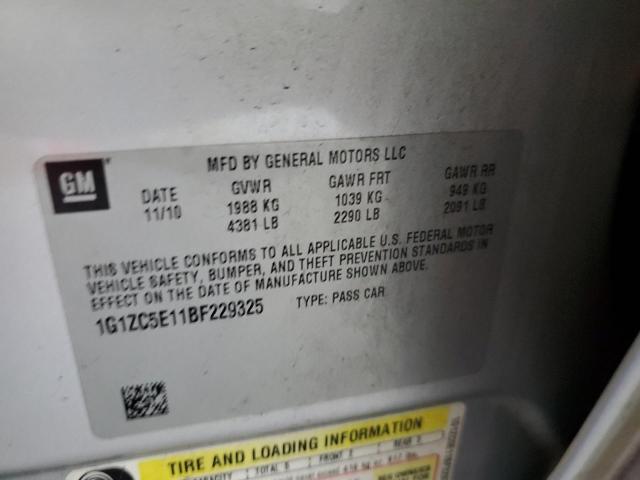 1G1ZC5E11BF229325 - 2011 CHEVROLET MALIBU 1LT SILVER photo 12