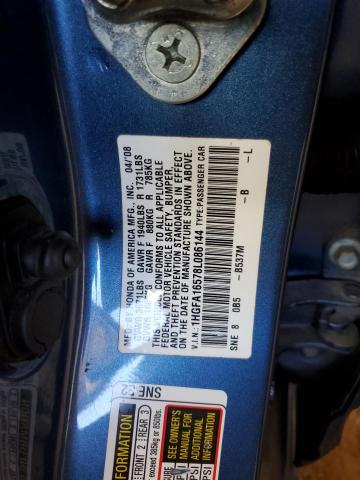 1HGFA16578L086144 - 2008 HONDA CIVIC LX BLUE photo 13