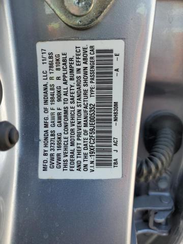 19XFC2F59JE005352 - 2018 HONDA CIVIC LX SILVER photo 13