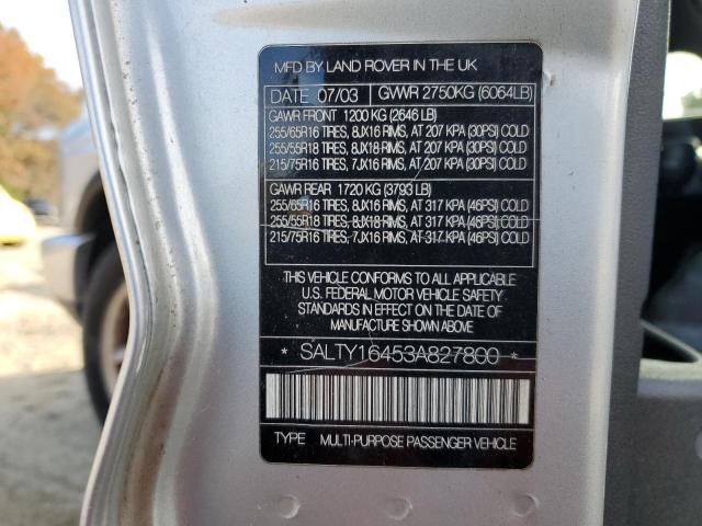 SALTY16453A827800 - 2003 LAND ROVER DISCOVERY SE SILVER photo 13