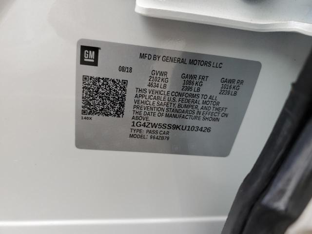 1G4ZW5SS9KU103426 - 2019 BUICK LACROSSE SPORT TOURING WHITE photo 13