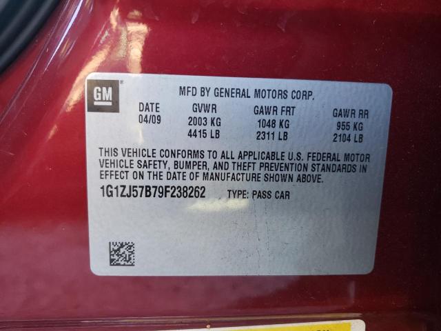 1G1ZJ57B79F238262 - 2009 CHEVROLET MALIBU 2LT RED photo 12