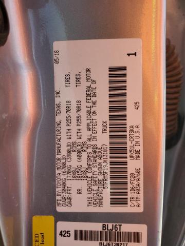 5TFRM5F19JX131817 - 2018 TOYOTA TUNDRA DOUBLE CAB SR/SR5 SILVER photo 12