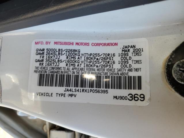 JA4LS41RX1P056395 - 2001 MITSUBISHI MONTERO SPORT LIMITED WHITE photo 13