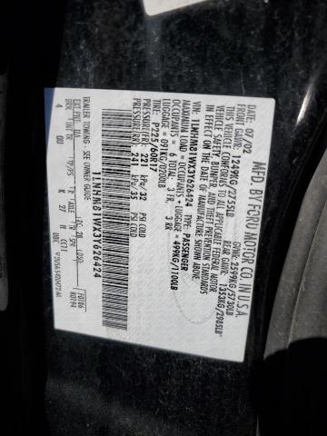 1LNHM81WX3Y626424 - 2003 LINCOLN TOWN CAR EXECUTIVE BLACK photo 12