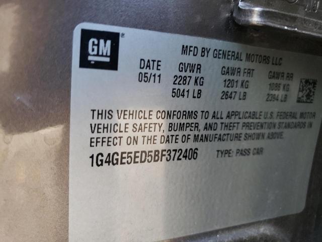 1G4GE5ED5BF372406 - 2011 BUICK LACROSSE CXS 棕色 照片 12