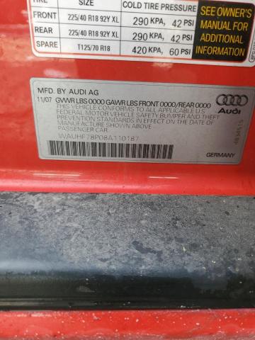 WAUHF78P08A110187 - 2008 AUDI A3 2.0 RED photo 12