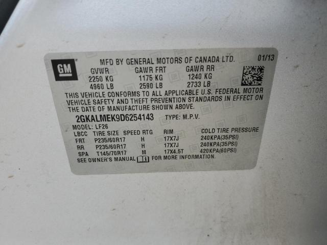 2GKALMEK9D6254143 - 2013 GMC TERRAIN SLE SILVER photo 13