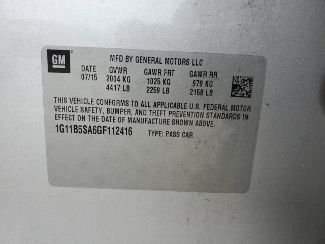 1G11B5SA6GF112416 - 2016 CHEVROLET MALIBU LIM LS SILVER photo 12