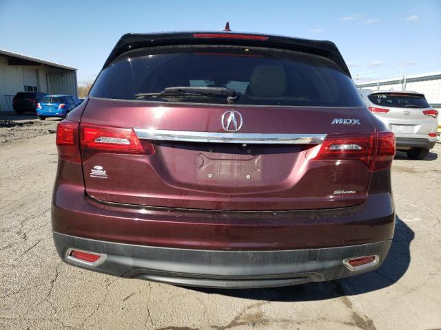 5FRYD4H46EB025692 - 2014 ACURA MDX TECHNOLOGY BURGUNDY photo 6