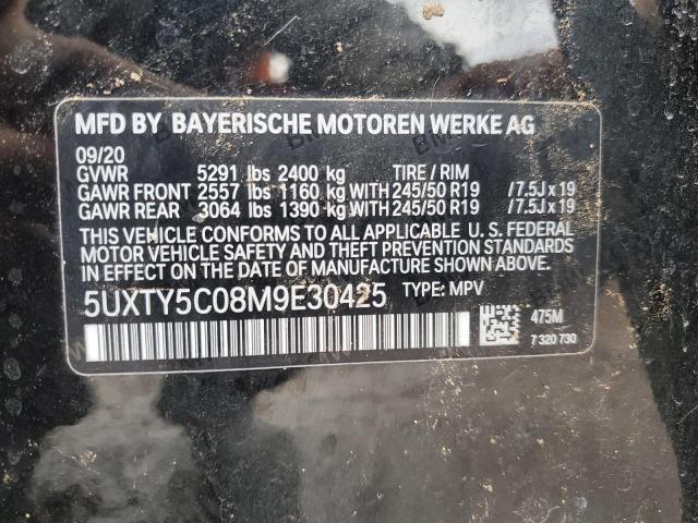 5UXTY5C08M9E30425 - 2021 BMW X3 XDRIVE30I BLACK photo 13