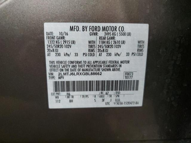 2LMTJ6LRXGBL88662 - 2016 LINCOLN MKX RESERVE Boz foto 13