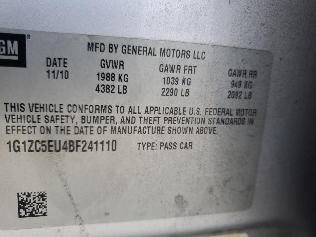 1G1ZC5EU4BF241110 - 2011 CHEVROLET MALIBU 1LT GRAY photo 12