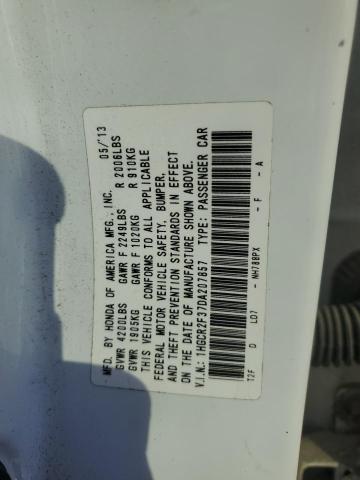 1HGCR2F37DA207857 - 2013 HONDA ACCORD LX WHITE photo 12