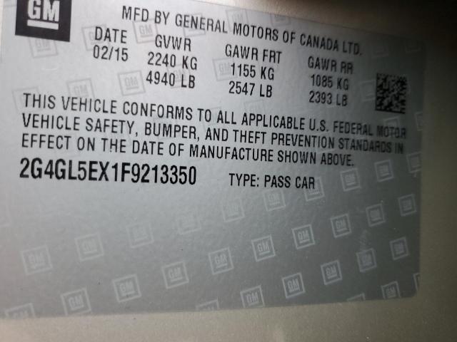 2G4GL5EX1F9213350 - 2015 BUICK REGAL GOLD photo 12