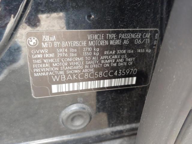 WBAKC8C58CC435970 - 2012 BMW 750 LXI BLACK photo 10