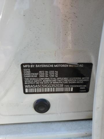 WBA5A5C5XGG352038 - 2016 BMW 528I I WHITE photo 12