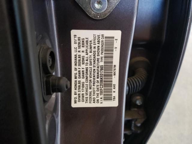 19XFC2E86KE017665 - 2019 HONDA CIVIC SPORT 灰色 照片 12