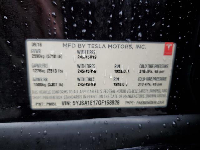5YJSA1E17GF158828 - 2016 TESLA MODEL S 黑色 照片 12