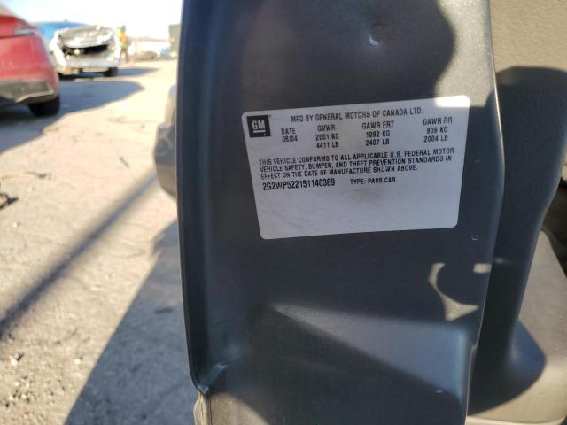 2G2WP522151146389 - 2005 PONTIAC GRAND PRIX 石墨色 照片 12