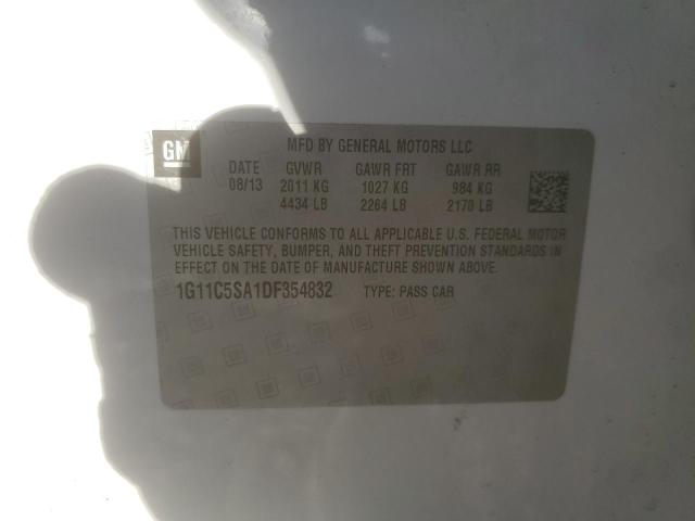 1G11C5SA1DF354832 - 2013 CHEVROLET MALIBU 1LT WHITE photo 12