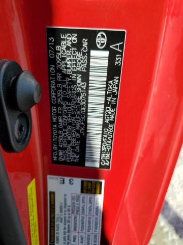 JTKJF5C70E3075143 - 2014 TOYOTA SCION TC წითელი ფოტო 12