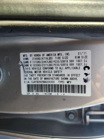 5J8TB2H29BA004300 - 2011 ACURA RDX SILVER photo 13