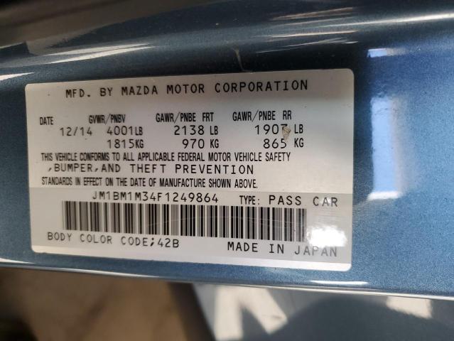 JM1BM1M34F1249864 - 2015 MAZDA 3 HATCHBAC GRAND TOURING BLUE photo 12