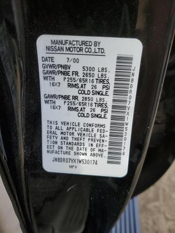 JN8DR07YX1W530174 - 2001 NISSAN PATHFINDER LE 黑色 照片 14