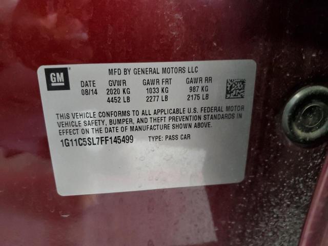 1G11C5SL7FF145499 - 2015 CHEVROLET MALIBU 1LT Марун фото 12