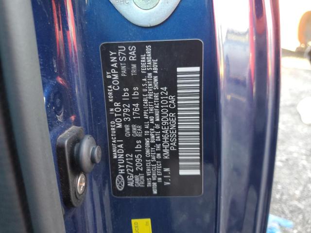 KMHDH6AE9DU010124 - 2013 HYUNDAI ELANTRA CO GS BLUE photo 13