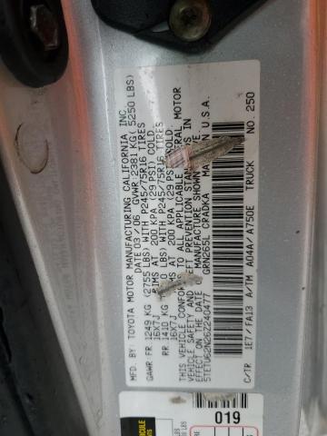 5TETU62N26Z240477 - 2006 TOYOTA TACOMA PRERUNNER ACCESS CAB SILVER photo 12