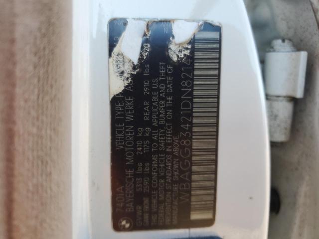 WBAGG83421DN82147 - 2001 BMW 740 I AUTOMATIC WHITE photo 12