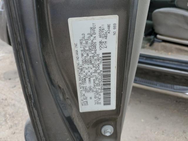 5TBRN34124S449270 - 2004 TOYOTA TUNDRA ACCESS CAB SR5 GRAY photo 12