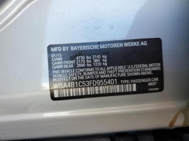 WBA4B1C53FD955401 - 2015 BMW 435 I GRAN COUPE SILVER photo 12