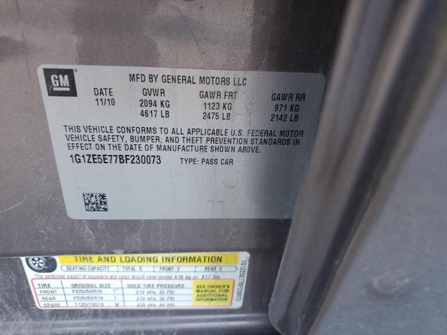 1G1ZE5E77BF230073 - 2011 CHEVROLET MALIBU LTZ თაფლისფერი ფოტო 12