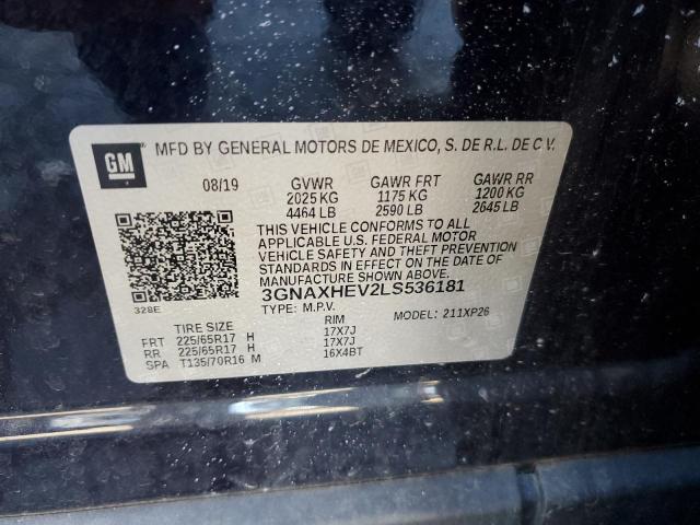 3GNAXHEV2LS536181 - 2020 CHEVROLET EQUINOX LS BLUE photo 14