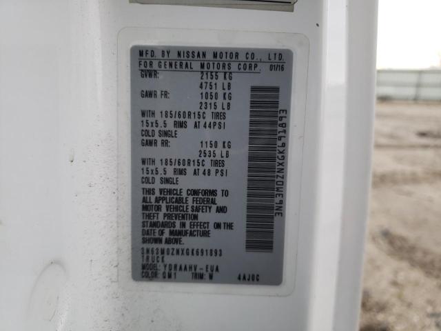 3N63M0ZNXGK691893 - 2016 CHEVROLET CITY EXPRE LT 白色 照片 13